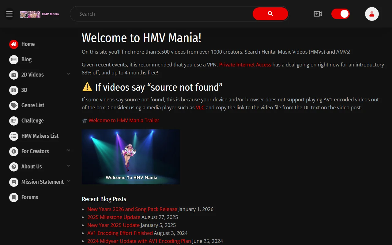Screenshot of Hmvmania